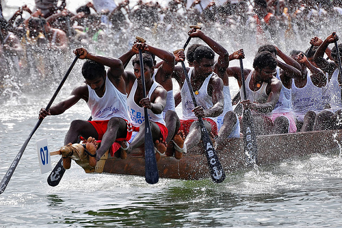 Vallam Kali is held at the fall festival Onam in September, It is one of the types of boat racing that uses paddled war boats.
